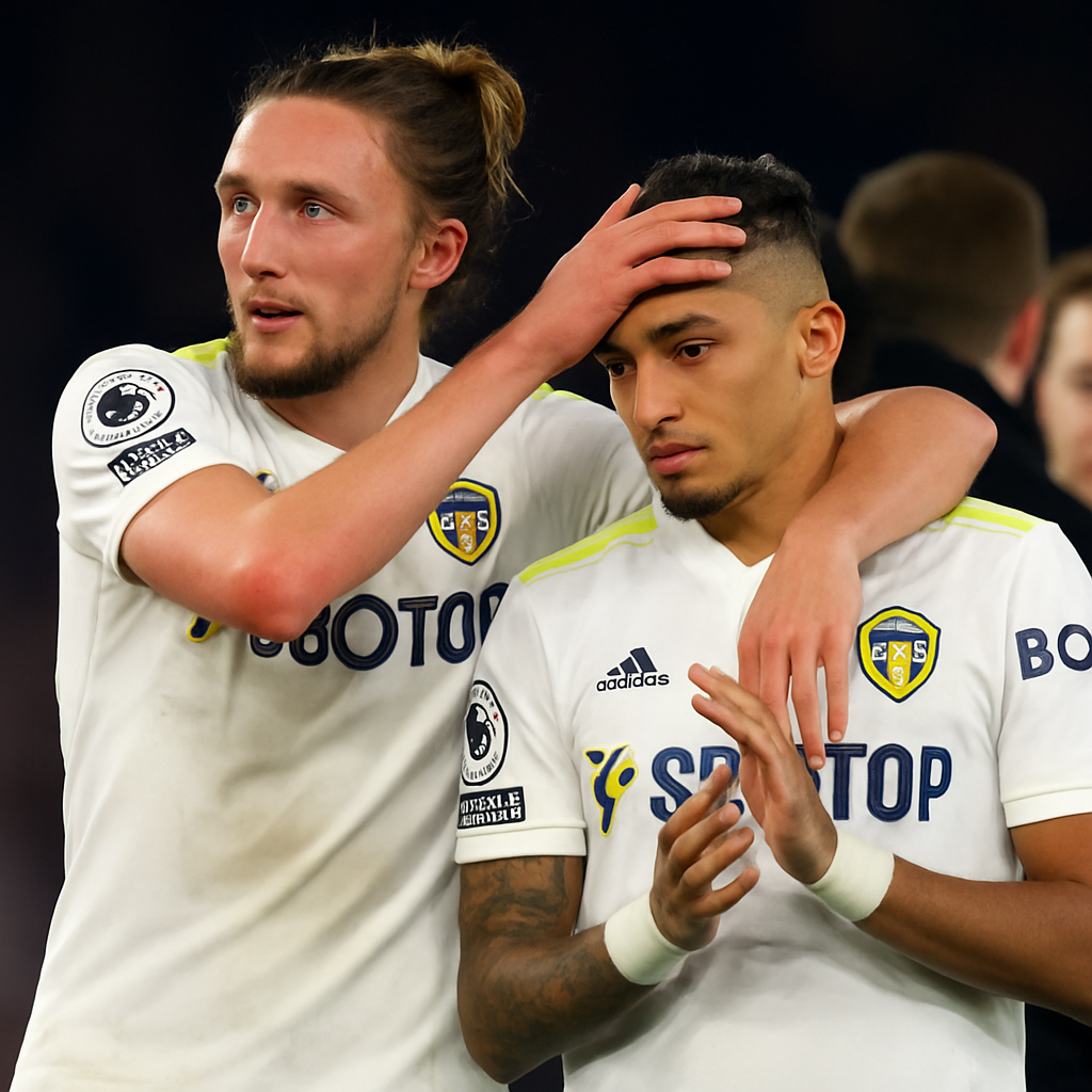 Luke Ayling and Liam Cooper react as Leeds United hero Raphinha makes big announcement